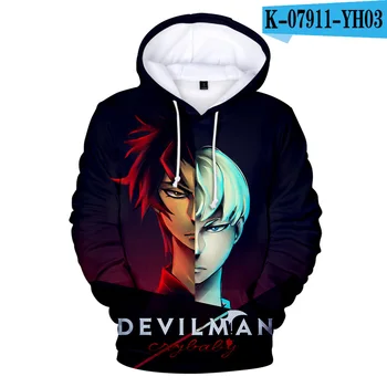 Japan Animationsfilm Devilman Crybaby Debiruman Hættetrøjer kids Sweatshirt Tendens Mænd/kvinder Tøj Drenge/piger Devilman Tøj