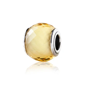 925 Sterling Sølv Petite Farverige Facetter af Murano-Glas DIY-Perle-Charme Passer Oprindelige Pandora Oprindelige Armbånd Charms Smykker