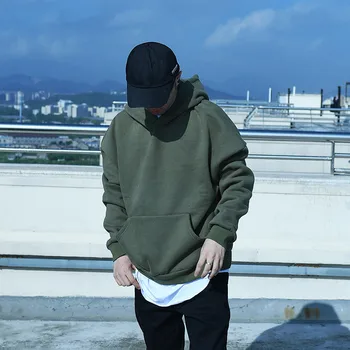 Wow Mode Skateboards fleece Varm tyk Hættetrøjer Hip Hop Mænd Pullover Kanye Pink Oliven grøn Sweatshirt Casual Tøj i Overstørrelse