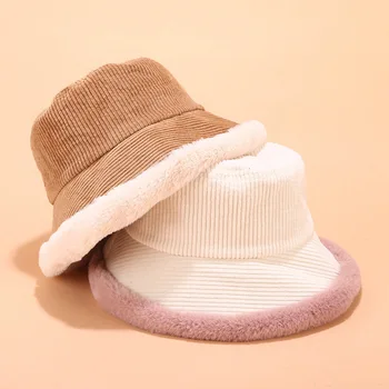 2020 Efterår og Vinter Spand Hatte Kvinder, Fløjlsbukser Panama Hat, Varm, Blød Fisker Cap Til Pige crimpning Bassin Hat kapelusz