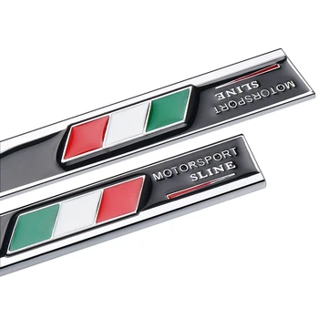 2STK 3D Metal Italien Flag Logo Badge Bil Organ Side Fender Dekoration, Klistermærke Til Alfa Romeo, BMW, Audi AMG VW osv Universal Decal