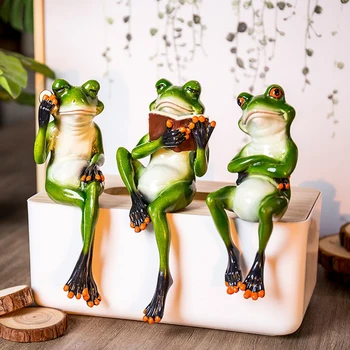 3D-Frog Dekoration Dyr Harpiks Håndværk Figurer Søde Håndværk Toy Desktop Ornament