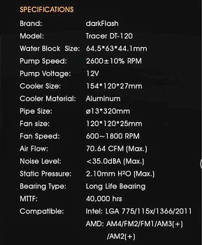 DarkFlash Vand Køling PC Tilfældet CPU Køler Med RGB-fan Radiator integreret Væske Køling til LGA 2011/1366/115X/AM4