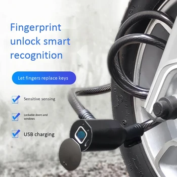 Cykel Lås Bluetooth Fingeraftryk Lås Anti-Tyveri Vandtæt Lock Fingeraftryk+APP Control til Cykel, Motorcykel Lås