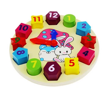 Kids Legetøj Træ-Kanin Model digitalt Ur Puslespil Legetøj Montessori tidlig Uddannelse legetøj til Børn WJ474