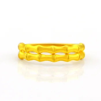 Nye 14K Gul Guld Ring For Kvinder Filled Gold Kreative Bambus Finger Kvindelige Ring, Bryllup, Engagement Party Fine Smykker Gaver