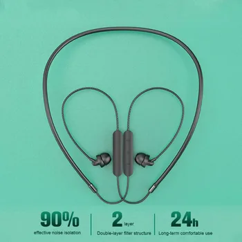 Bærbare Bluetooth-Headset Silikone Hals Hængende Ledning Kontrol Bluetooth 5.0 Stereo Sport Ørepropper Spillet Musik Sove Headset