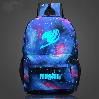 Anime Harajuku Fairy Tail Star Magic Guild logo skulder lynlås pose mænd schoolbags Naz rygsæk