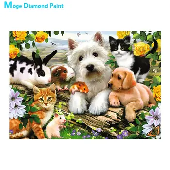 Søde Hvalpe, Hunde Diamant Maleri Dyr Runde Fuld Drill 5D Nouveaute DIY Mosaik Broderet Korssting Home Decor Gaver