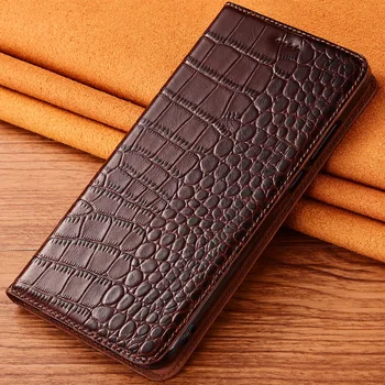 Krokodille Tekstur Telefonen Tilfælde Dække For Xiaomi Mi Note 2 3 2 Note3 Ægte Koskind Læder Flip Stå Telefon-Etui Taske