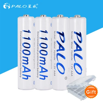 PALO 1,2 v AAA genopladelige batteri 4STK 8STK AAA 1100mAh batteri NI-MH-batteri med kasser til lommelygte og legetøj