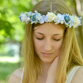 Solsikke Crown Hovedklæde Brudepige Blomst Hår Tilbehør Til Bryllup Hår Tilbehør, Mode Brude Blomster Crown Hårsmykker