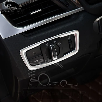 ABS chrome Forlygte-Knapperne Dækning for Bolig Interiør Montering Dekorative Panel Støbning Bil Mærkat Stil til BMW X1