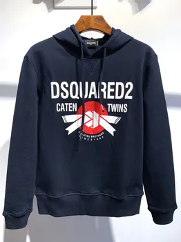 Oversøiske Autentisk 2020 fw Efterår og Vinter D2 kvinder/mænd hoodie trykt unisex casual DSQ2 sweatshirt Sort DS303