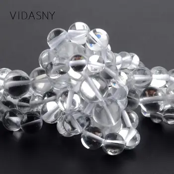 Naturlig Hvid Glat Østrigske Krystal Perler Til smykkefremstilling 6 8 10 12 mm Spacer Perler Passer Til Halskæde og Armbånd 15