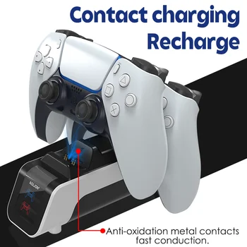 Aolion For PS5 Controllere Hurtig Oplader Base, Ps5 Spil Håndtere Specielle Dobbelt Sæde Oplader Dock LED Lys Oplader til Playstaion 5