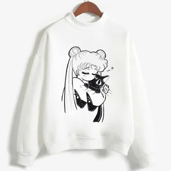 Er en ny Mode Sweatshirt Ariana Grande Sweatshirt Sailor Moon 90'erne Streetwear Harajuku Hættetrøjer Fritid Poleron Sudadera Mujer