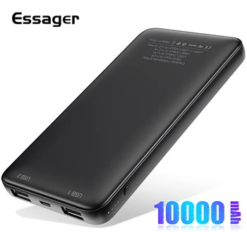 Essager Slank Power Bank 10000mah Powerbank Til Xiaomi mi9 Samsung iPhone 10000 mAh Poverbank Bærbar Ekstern Batteri Oplader