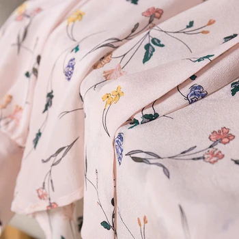 SuyaDream Kvinder Trykt Blomstret Silke Blouse Ægte Silke Langærmede Bue Krave Bluser 2020 Foråret Shirt