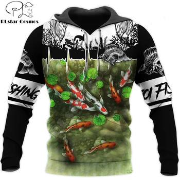 3D Printet fisk Animalske Hoodie Harajuku Efteråret Sweatshirt Streetwear hættetrøjer Unisex Casual jakke Træningsdragter KJ091
