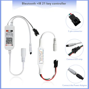 Bluetooth Drøm RGB LED Strip-12V DC Led-Lys Individuelt Adresserbar Fleksibel, Intelligent Belysning Bånd, Tape Controller Adapter