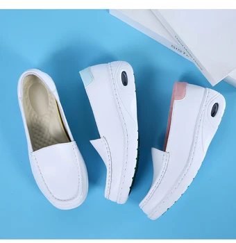 BEYARNE 2019 sygeplejerske sko, hvide kvinder sko, wedge sko, behagelig, blød, skridsikker hospital padsL067