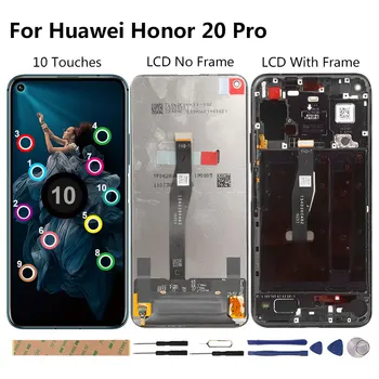 Skærmen Til Huawei Honor 20 Pro LCD-Skærm 10 Rører Skærmen Ny Digitizer Udskiftning af LCD-Til Ære 20 Pro YAL-AL10 L41-Skærm