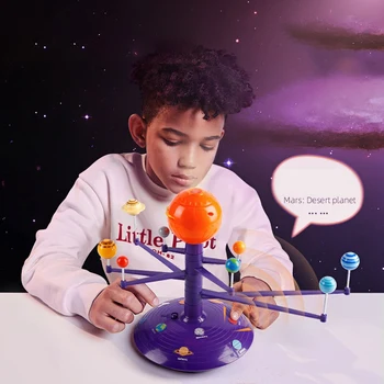 Solar System Himlen Projektor LED Roterende stemmestyring Musik Afspiller Tecnology DIY Planetarium Model DAMP Uddannelse Legetøj