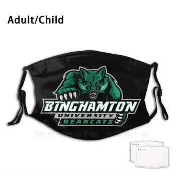 Den Binghamton Bearcats Maske Pm2.5 Filter Vaskbart Voksen Barn DIY Abilene Christian Wildcats Universitet Collegiate Athletic Team