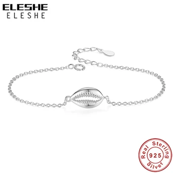 ELESHE Ægte 925 Sterling Sølv Shell Charme Armbånd til Kvinder Delikat Kæde Rose Guld Armbånd Kvindelige Fine Smykker Gave