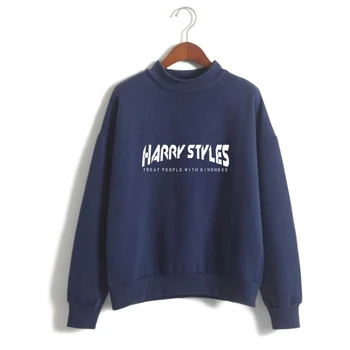 Harry Styles Behandle Mennesker Med Venlighed Trykt Sweatshirts Høj Krave Kvinder/Mænd Rullekrave Fashion Sweatshirts