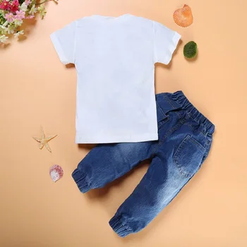 Høj Qulity 3stk Drenge Tøj Sæt, Sommer, Børn Tøj, Baby Boy Sport Suit T-shirt+Jeans Kostume Til Børn 2 3 4 5 6 7 År
