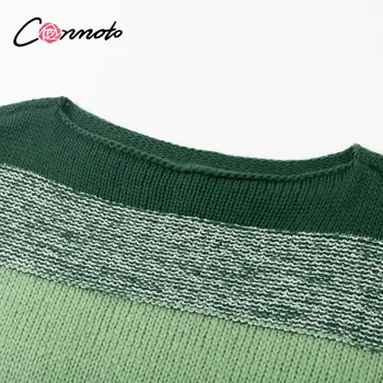 Conmoto casual harajuku efterår og vinter kvinder sweater løs patchwork strikket jumper trøje gradient kvindelige 2020 pullovere