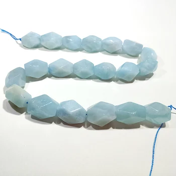 Akvamarin fladskærms blå barok facetteret 12-16mm for DIY smykker at gøre løse perler FPPJ engros perler natur perle sten
