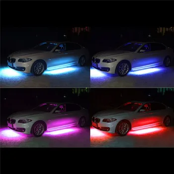 Lyse Auto Led Strip Neon Led Bil Bunden Lys Undervognen Musik Active Sound System Neon Light Car Kit