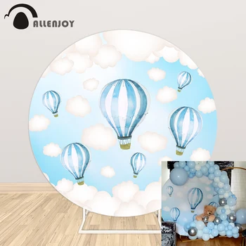 Allenjoy luftballon runde baggrund dække dåben sky sky, baby shower barn fødselsdagsfest brugerdefineret baggrund photocall