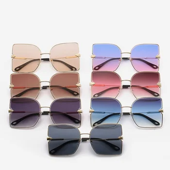 Unisex Fashion Overdimensionerede Solbriller Kvinder Berømte Design Nuancer Square solbriller Kvinder Mænd zonnebril dames Face-lift UV400