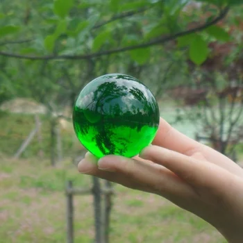 40MM Asian Sjælden Naturlig Grøn K9 krystalkugle Magiske Kugle Healing Sten Indretning