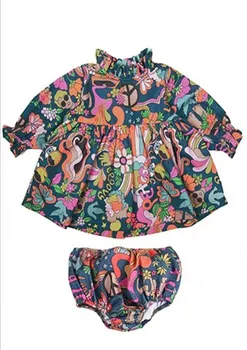 Børn Blomst Shirts Hindbær Blomme Piger Bluse+ Kort 2 Stk Tøj Sæt Kids Tøj Piger Kids Vinter Tøj Thanksgiving