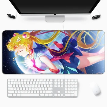 Sailor Moon Anime Stor musemåtte Stor Gummi Gaming Måtte Hastighed Kawaii XL Musemåtte Tastatur Låse Kant Otaku Computer, Skrivebord, Pad