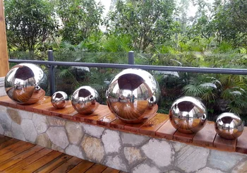 Sølv Dia 250mm 25cm 304 rustfrit stål hule kugle problemfri spejl bold family courtyard boligindretning bolden float