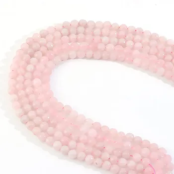 Høj Kvalitet Facetsleben Pink Krystal Agat Runde Naturlig Gemstone Kvarts Sten Løs Spacer Perler For Diy Armbånd Engros