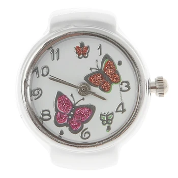 JAVRICK Kvinder Skive Quartz Analog Finger Ring Watch Butterfly Elastisk Gave Kreative Stål