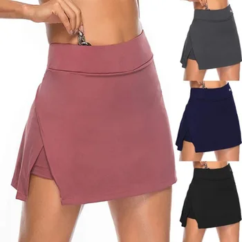 Summwe Kvinder, Mini Nederdele Solid Farve Uregelmæssige Split Casual Kvindelige Enkle Høj Talje Elastik Damer En Linje Nederdel