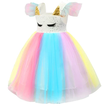 Baby Piger Rainbow Unicorn Jul Brithday Paillet Tutu Kjoler, Tøj, Børn, Børn, Prinsesse Party Lille Pony Tøj