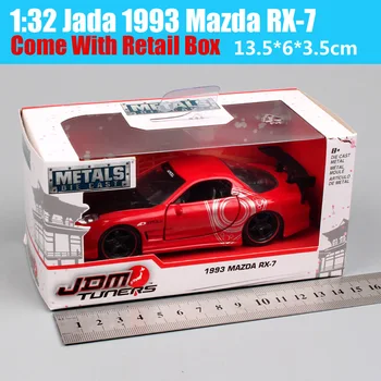 1:32 Skala, Jada Klassiske 1993 Mazda RX-7 RX7 Sports Racing JDM Tunere Metaller Diecasts & legetøjsbiler model Af Kopier Bil Auto