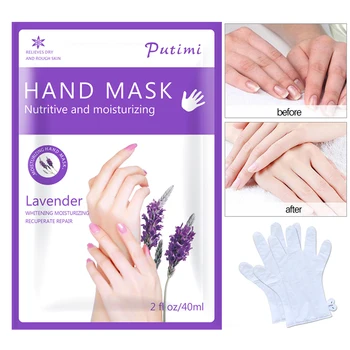 EFERO Eksfolierende Hånd Maske Hand Care Fugtgivende Spa-Handsker Kridtning Hand Cream Hand Care Handsker Rose/ Aloe /Lavendel Serum