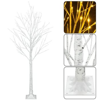 4FT Snefnug juletræ med 48 LED-Lampe