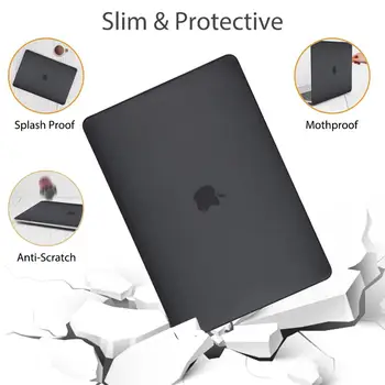 Redlai Glat Mat Plastik Hard Case Cover til MacBook Air Pro Retina 11 12 13 15 16tommer Touch bar A2141 A2159 2020 A2179 A2289