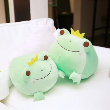 Blødt Ned Bomuld Kids Legetøj Kawaii Crown Frog Plys Pude med Fyld Søde Smil Frog Dukker til Børn Fødselsdagsgave 35/42cm
